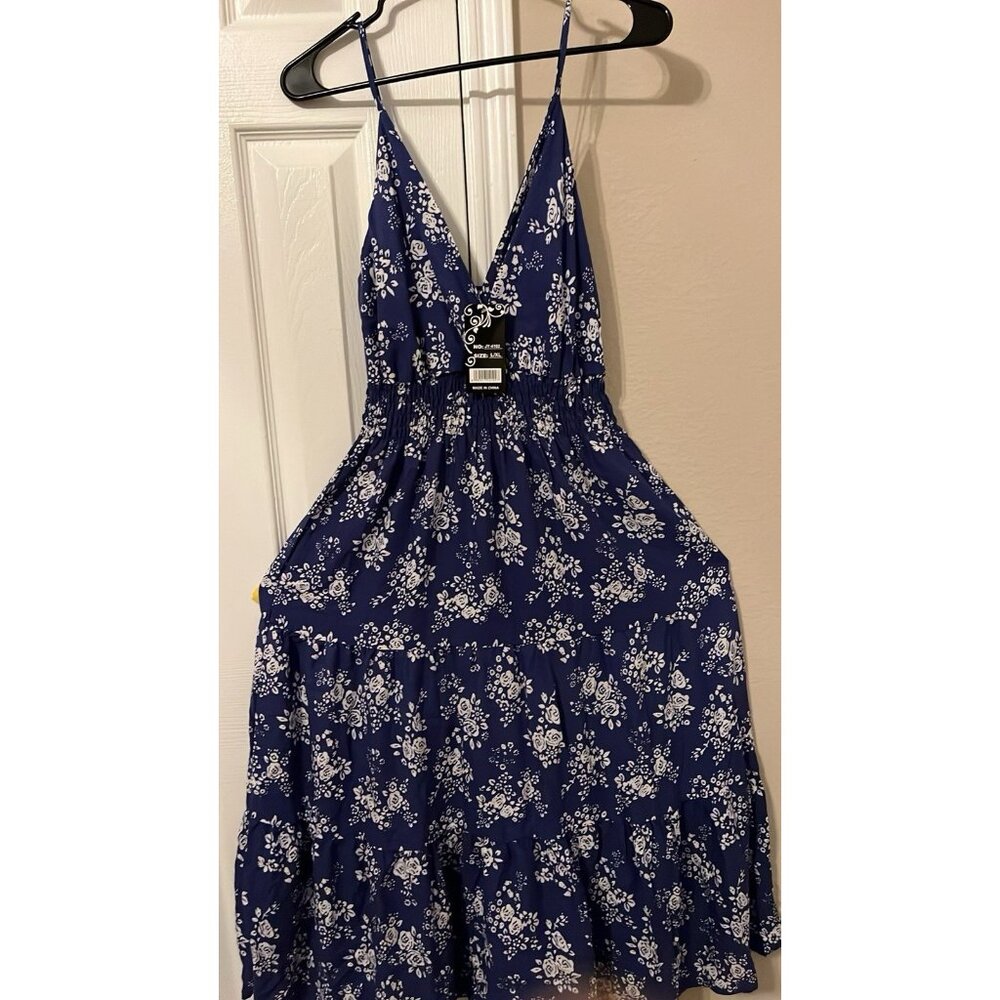 GM Fashions Maxi Dress S/M– Floral Tiered Sleeveless Boho New with Tags